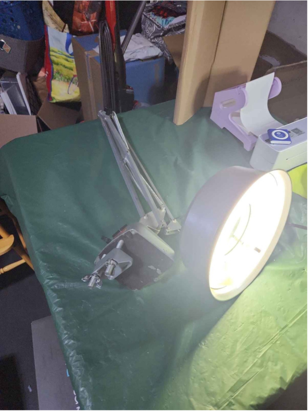 Articulating Magnifier Lamp Workbench Desk Light Clamp On